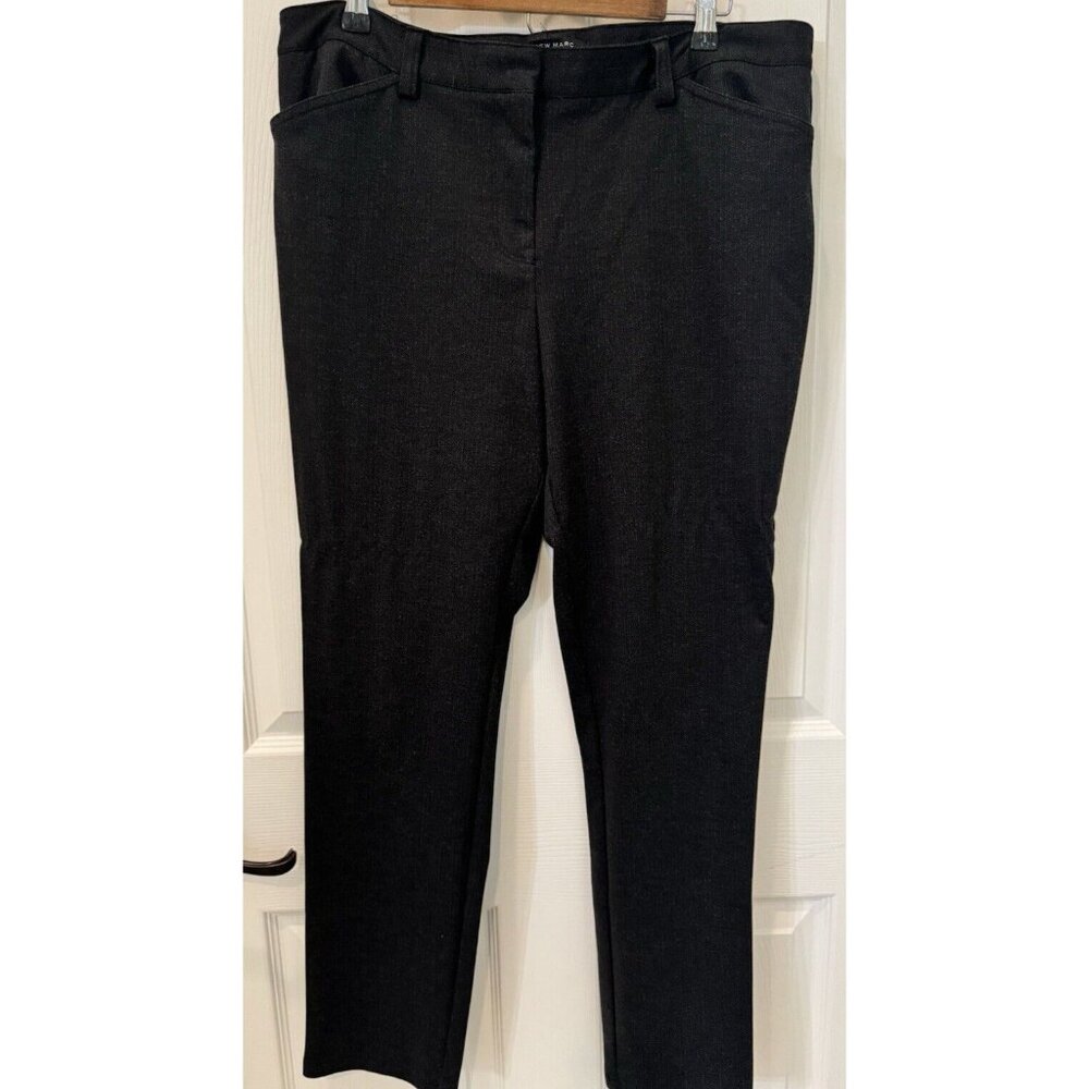 Andrew Marc women's charcoal slim fit stretch ponte pants trousers 14